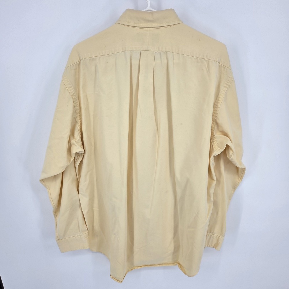 Ralph Lauren Polo Mens Blake Long Sleeve Shirt L Yellow Cotton Blue Pony - Picture 4 of 4